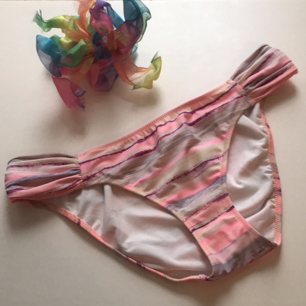 Victoria’s Secret Bikini Bottom Coral Purple Blue.